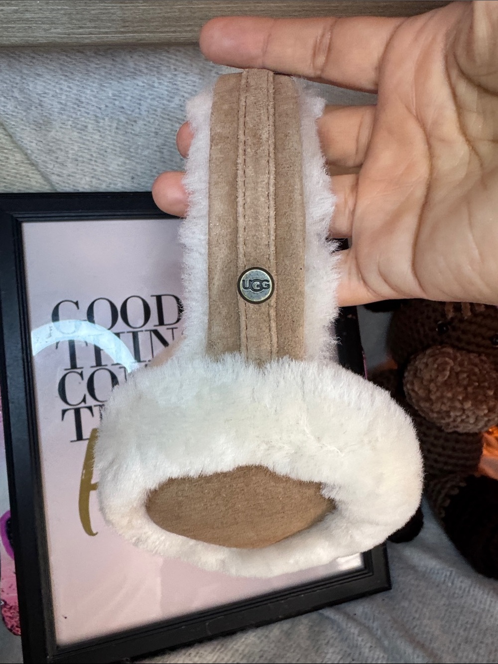 UGG Cream Faux-Fur Over-Ear muffs - Picture 2 of 5